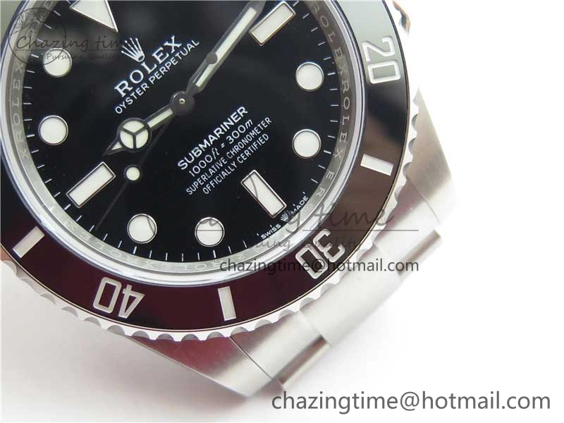 Submariner 41mm 124060 No Date EWF Black Dial on SS Bracelet A3235