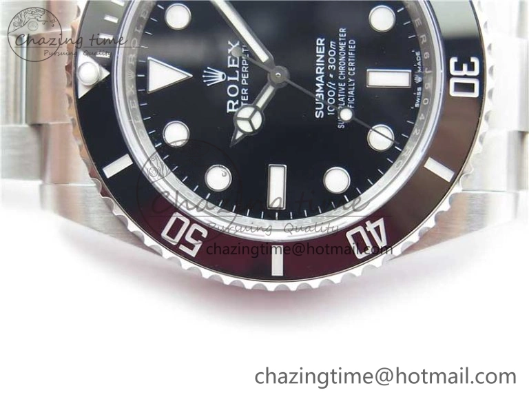 Submariner 41mm 124060 No Date EWF Black Dial on SS Bracelet A3235