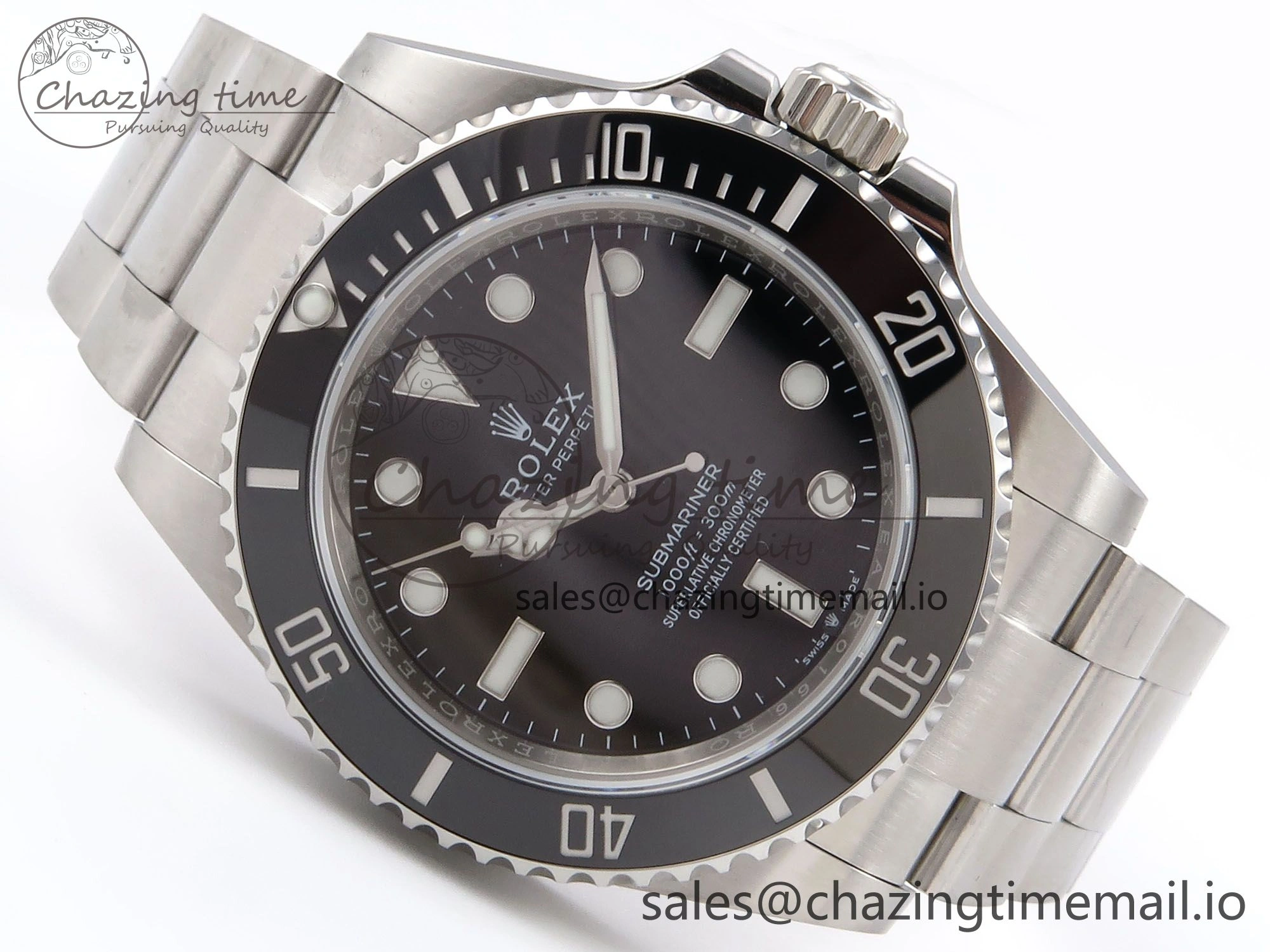 Submariner 41mm 124060 No Date SS EWEF Best Edition Black Dial on SS Bracelet A3230
