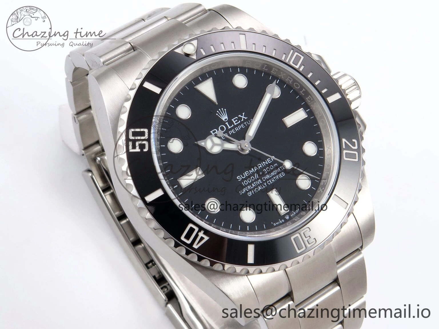 Submariner 41mm 124060 No Date SS EWEF Best Edition Black Dial on SS Bracelet A3230