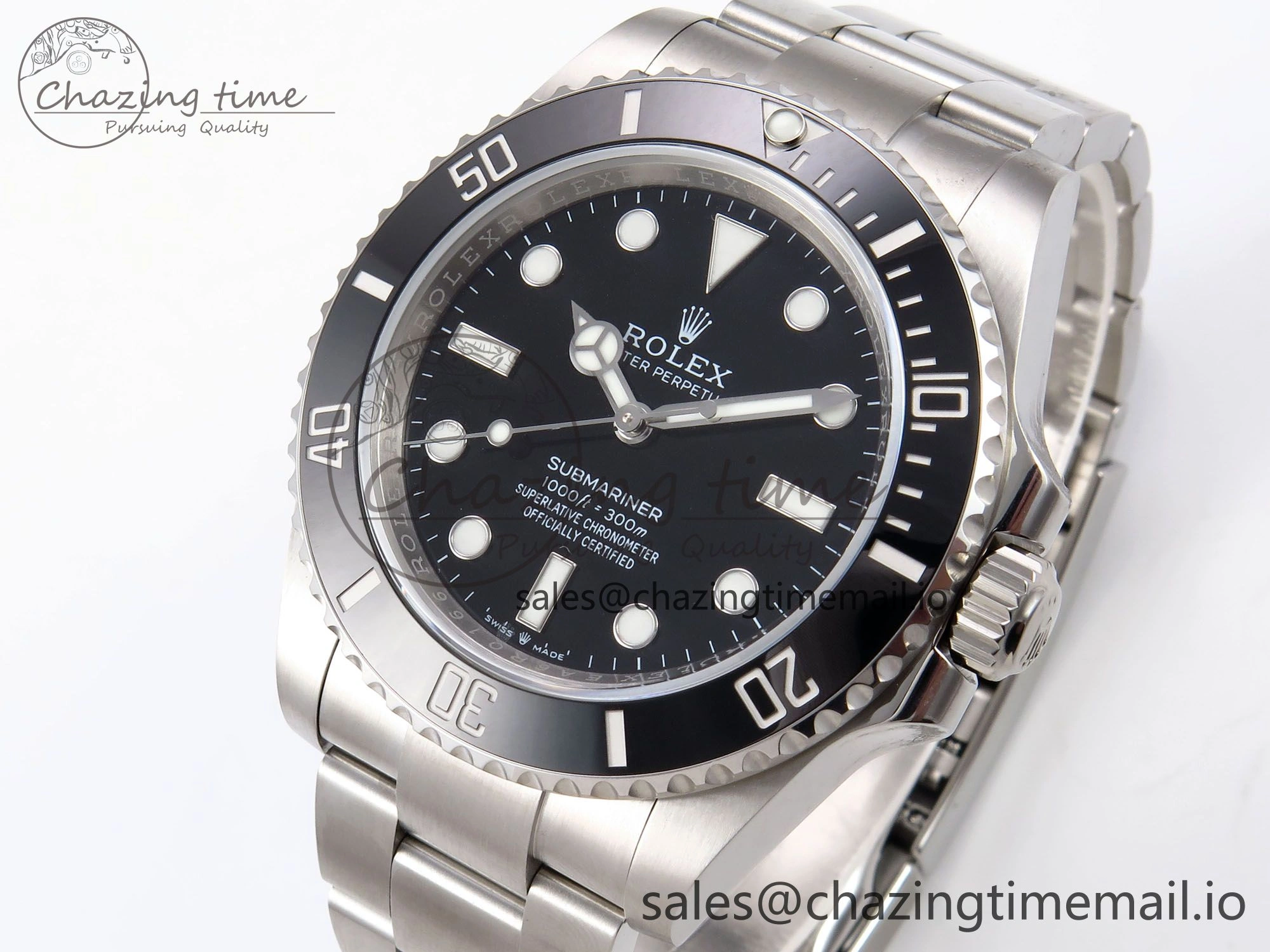 Submariner 41mm 124060 No Date SS EWEF Best Edition Black Dial on SS Bracelet A3230