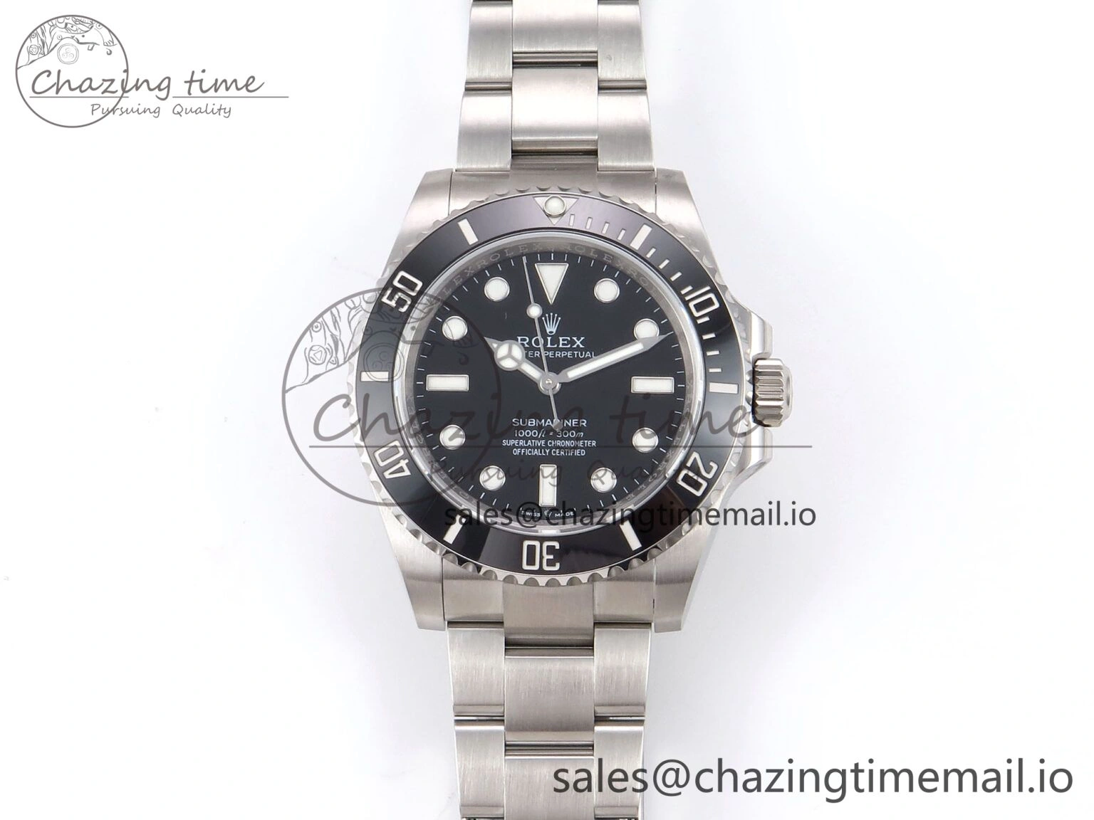 Submariner 41mm 124060 No Date SS EWEF Best Edition Black Dial on SS Bracelet A3230