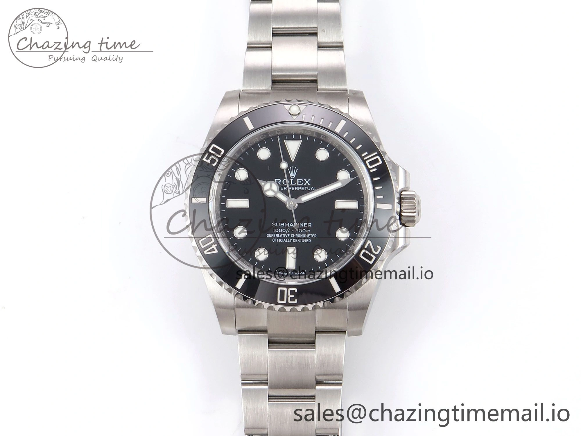 Submariner 41mm 124060 No Date SS EWEF Best Edition Black Dial on SS Bracelet A3230