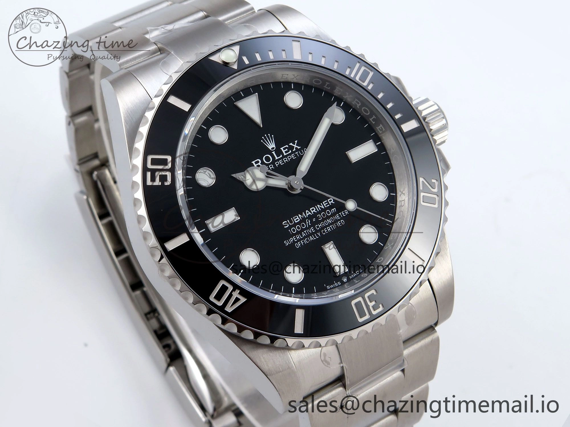 Submariner 41mm 124060 No Date VSF 1:1 Best Edition Black Ceramic on SS Bracelet VS3230