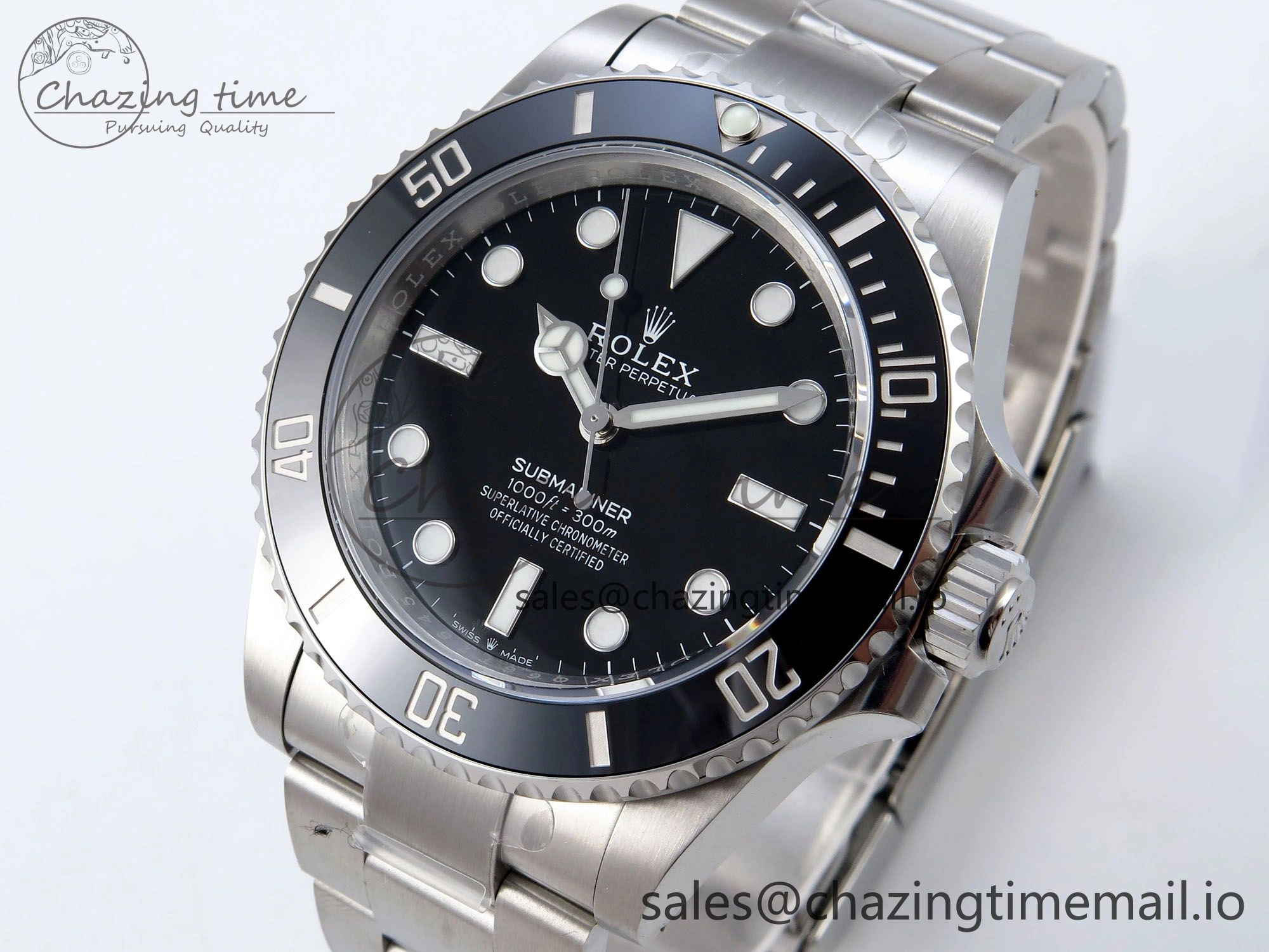 Submariner 41mm 124060 No Date VSF 1:1 Best Edition Black Ceramic on SS Bracelet VS3230