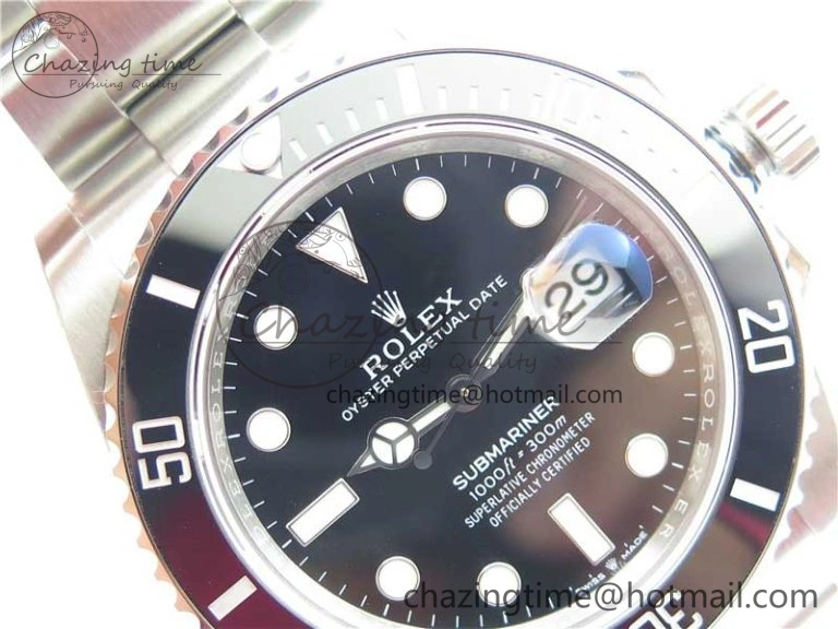 Submariner 41mm 126610 LN Black Ceramic EWF Black Dial on SS Bracelet A3235