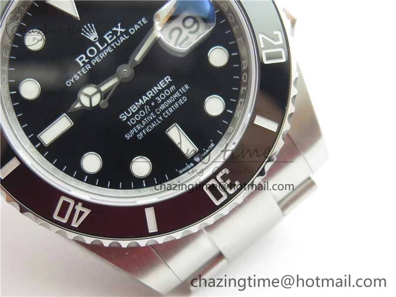 Submariner 41mm 126610 LN Black Ceramic EWF Black Dial on SS Bracelet A3235