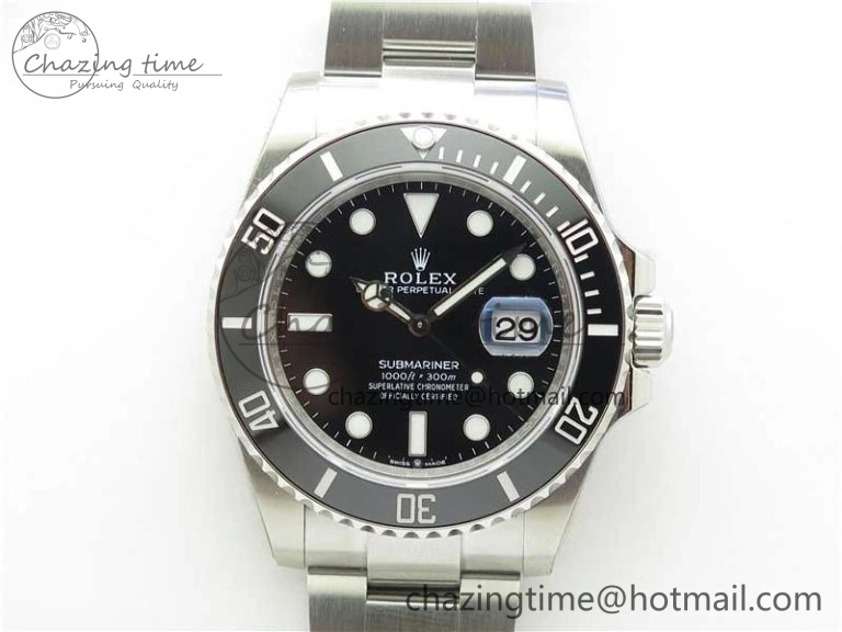 Submariner 41mm 126610 LN Black Ceramic EWF Black Dial on SS Bracelet A3235