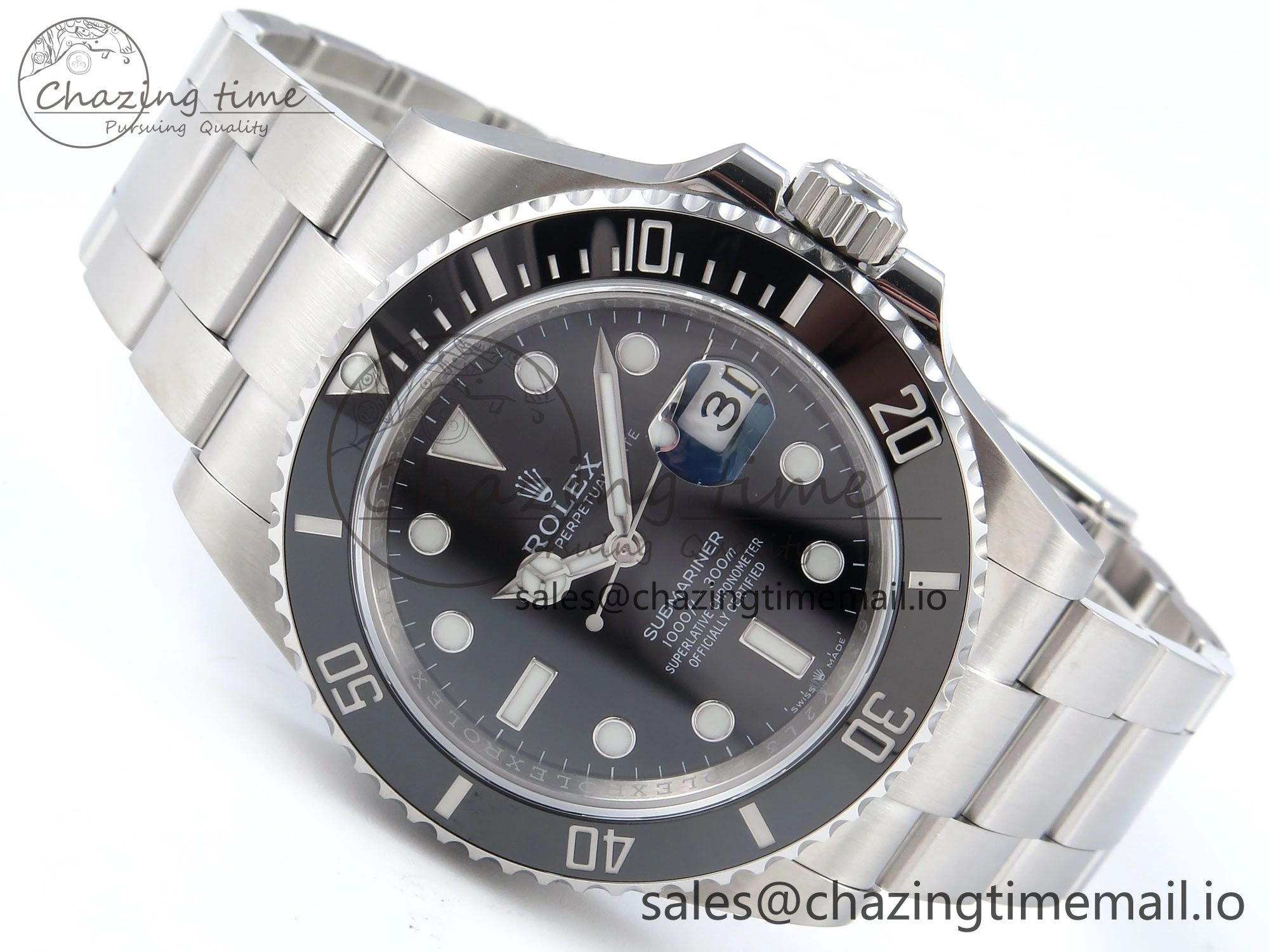 Submariner 41mm 126610 LN TWSF SS Black Ceramic Black Dial on SS Bracelet SH3235
