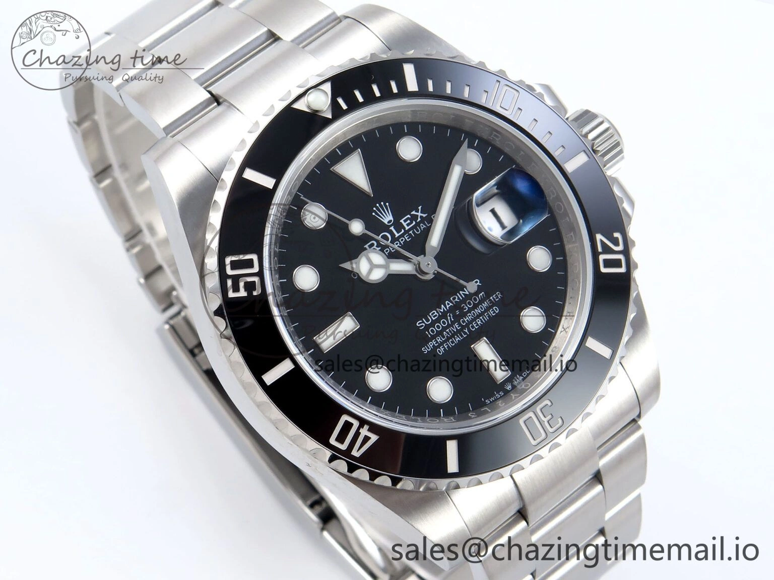 Submariner 41mm 126610 LN TWSF SS Black Ceramic Black Dial on SS Bracelet SH3235
