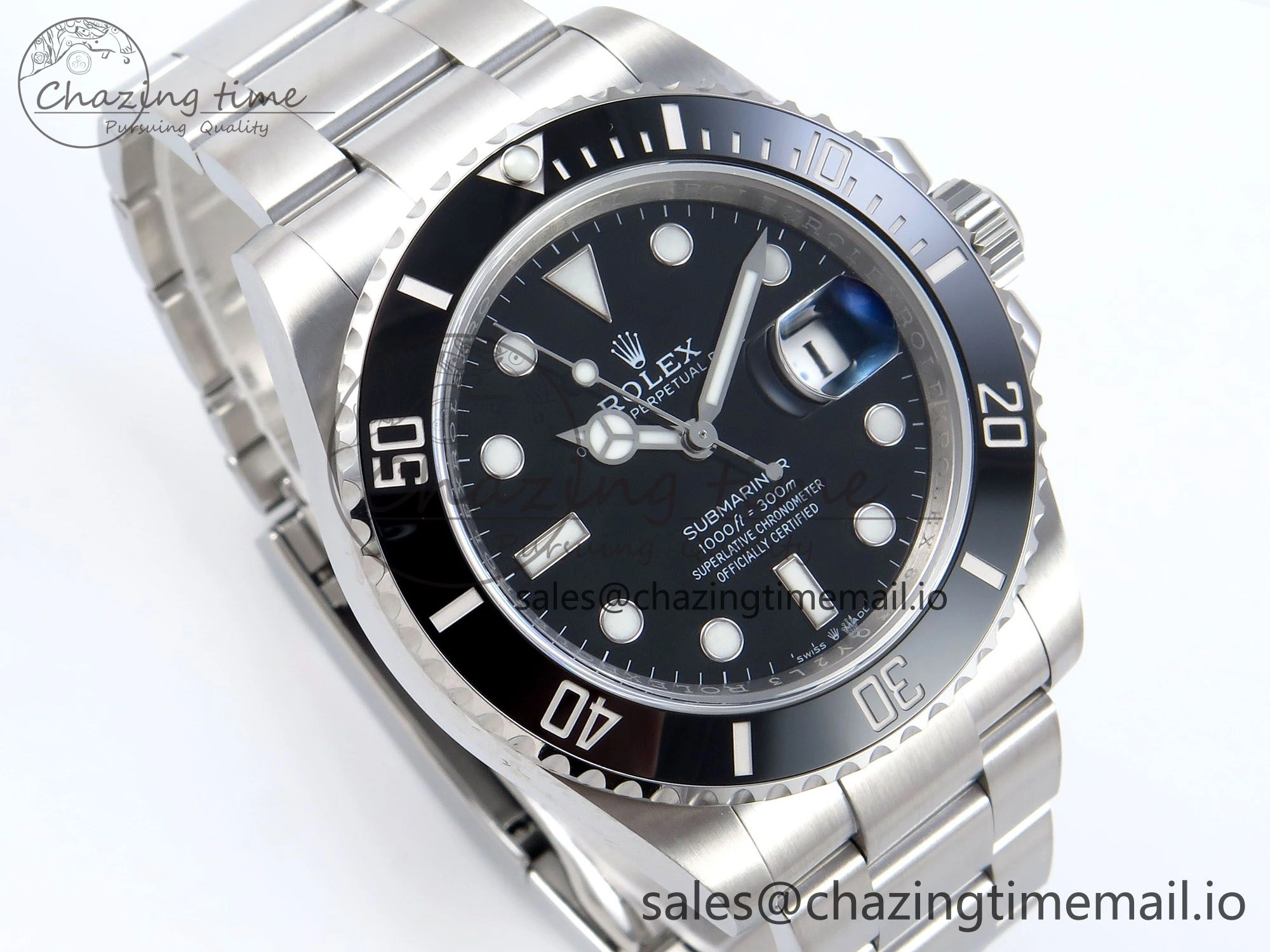 Submariner 41mm 126610 LN TWSF SS Black Ceramic Black Dial on SS Bracelet SH3235