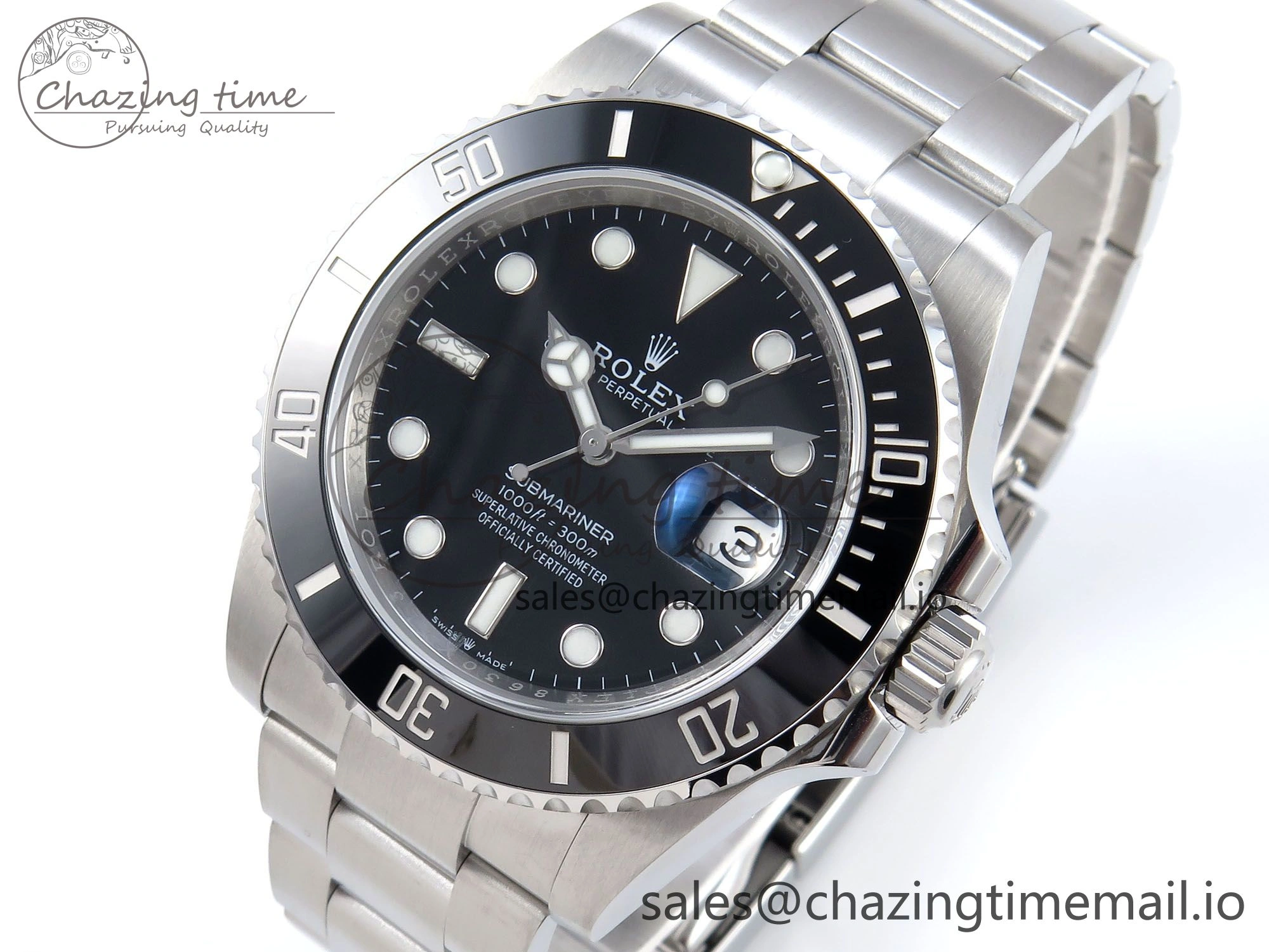 Submariner 41mm 126610 LN TWSF SS Black Ceramic Black Dial on SS Bracelet SH3235