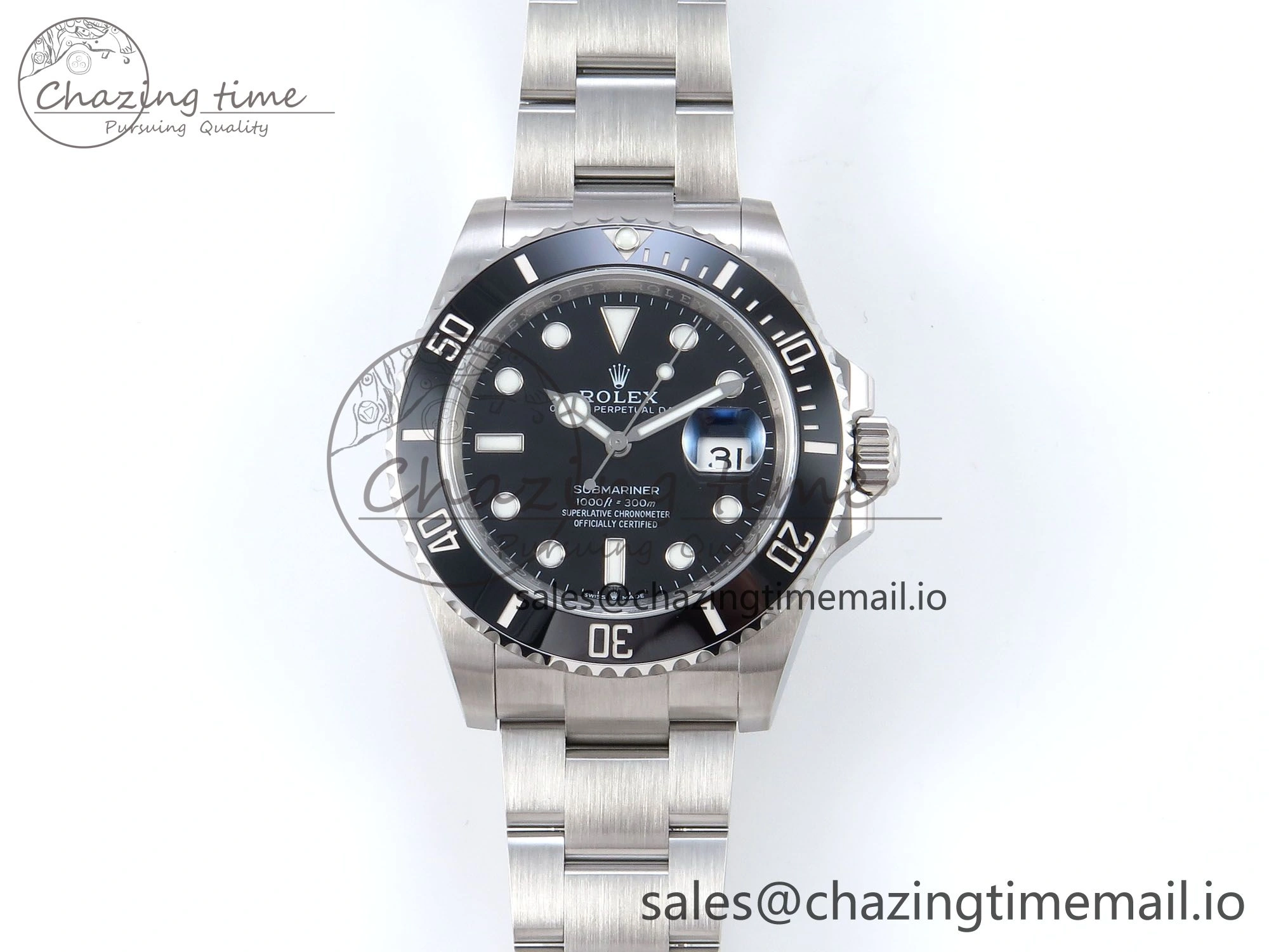 Submariner 41mm 126610 LN TWSF SS Black Ceramic Black Dial on SS Bracelet SH3235