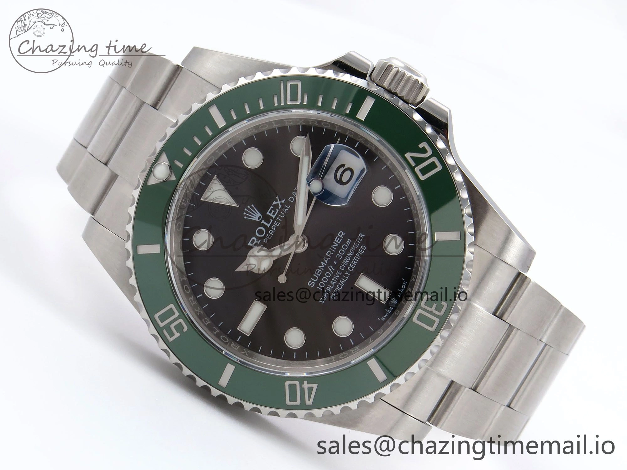 Submariner 41mm 126610 LV Green Ceramic EWEF Best Edition on Bracelet SH3235