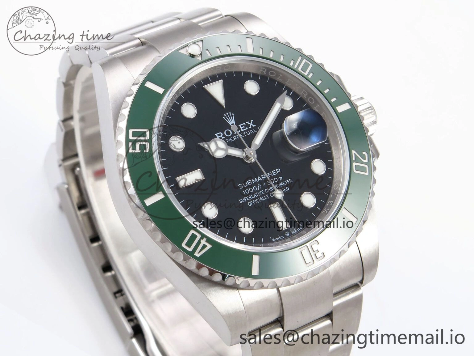 Submariner 41mm 126610 LV Green Ceramic EWEF Best Edition on Bracelet SH3235