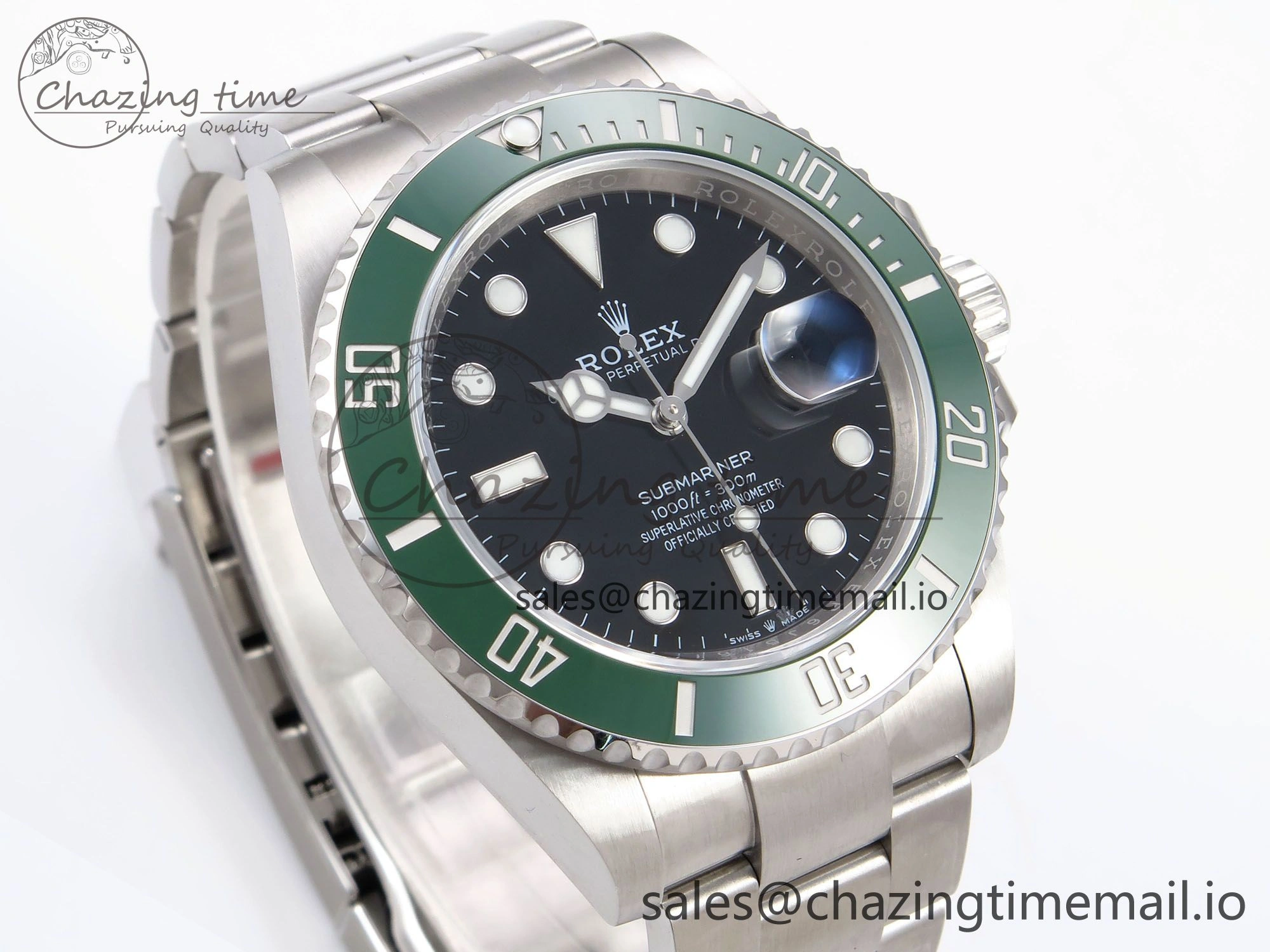 Submariner 41mm 126610 LV Green Ceramic EWEF Best Edition on Bracelet SH3235