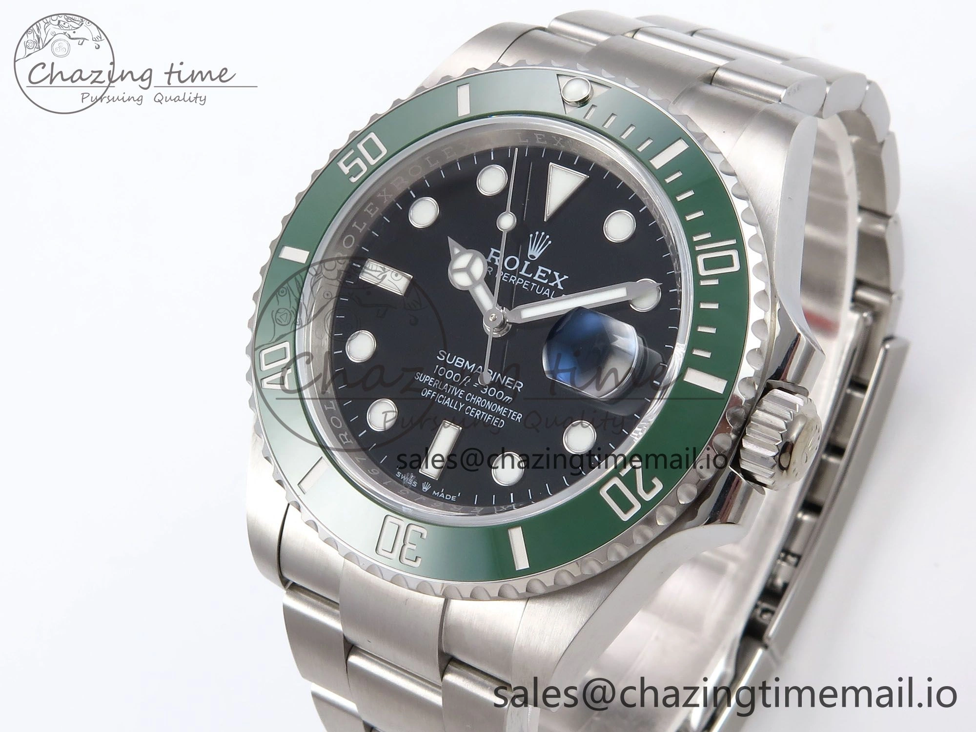Submariner 41mm 126610 LV Green Ceramic EWEF Best Edition on Bracelet SH3235