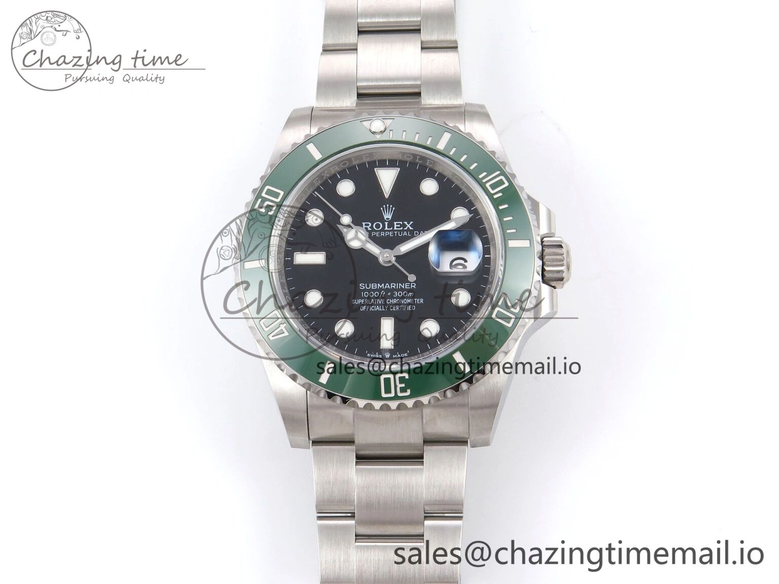 Submariner 41mm 126610 LV Green Ceramic EWEF Best Edition on Bracelet SH3235