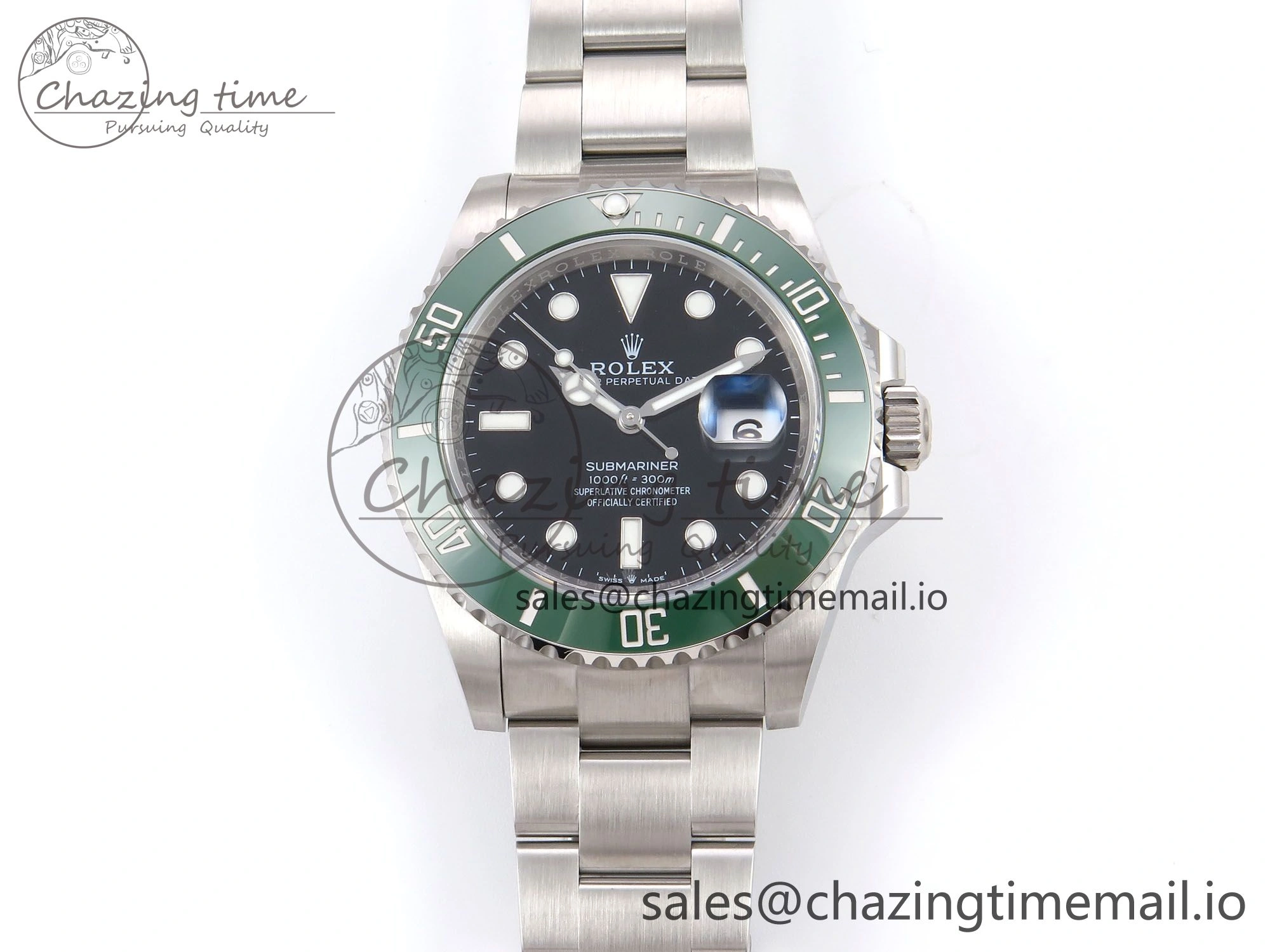 Submariner 41mm 126610 LV Green Ceramic EWEF Best Edition on Bracelet SH3235