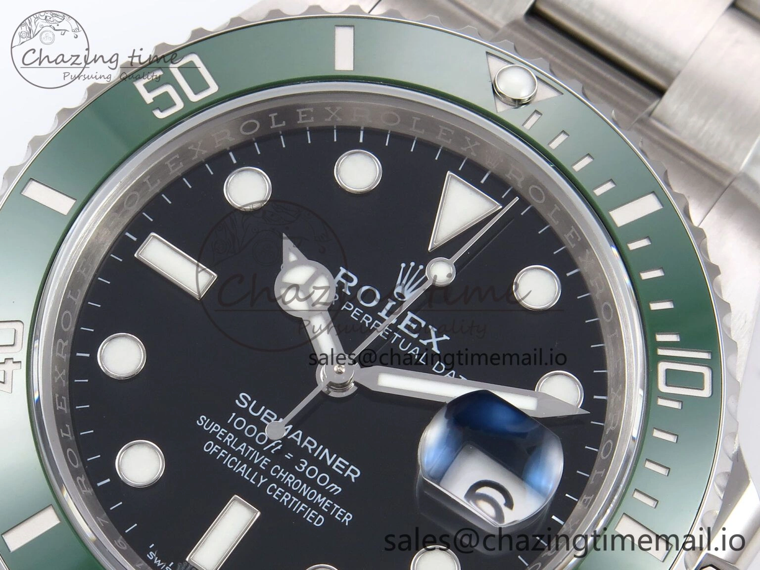 Submariner 41mm 126610 LV Green Ceramic EWEF Best Edition on Bracelet SH3235