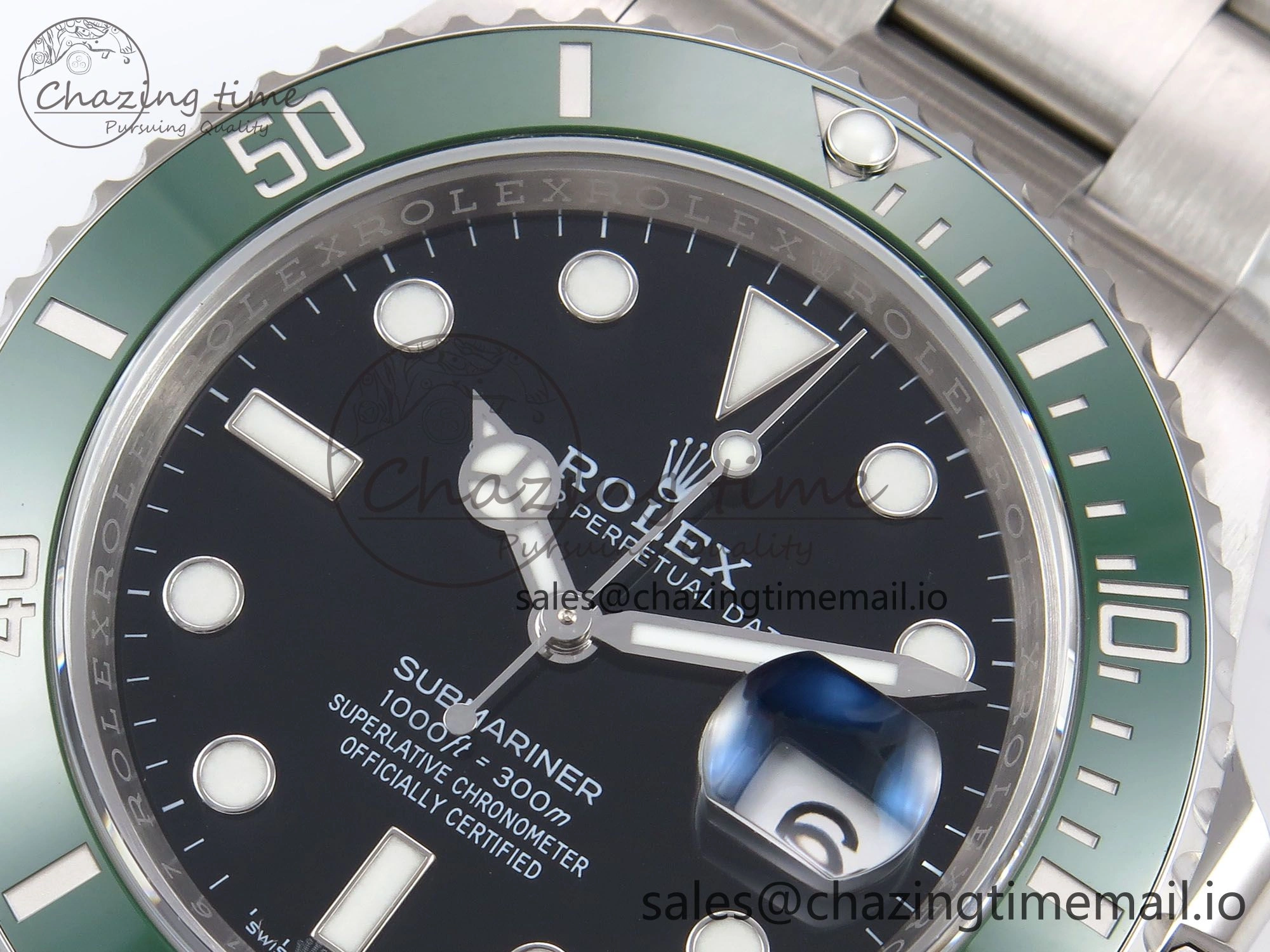 Submariner 41mm 126610 LV Green Ceramic EWEF Best Edition on Bracelet SH3235