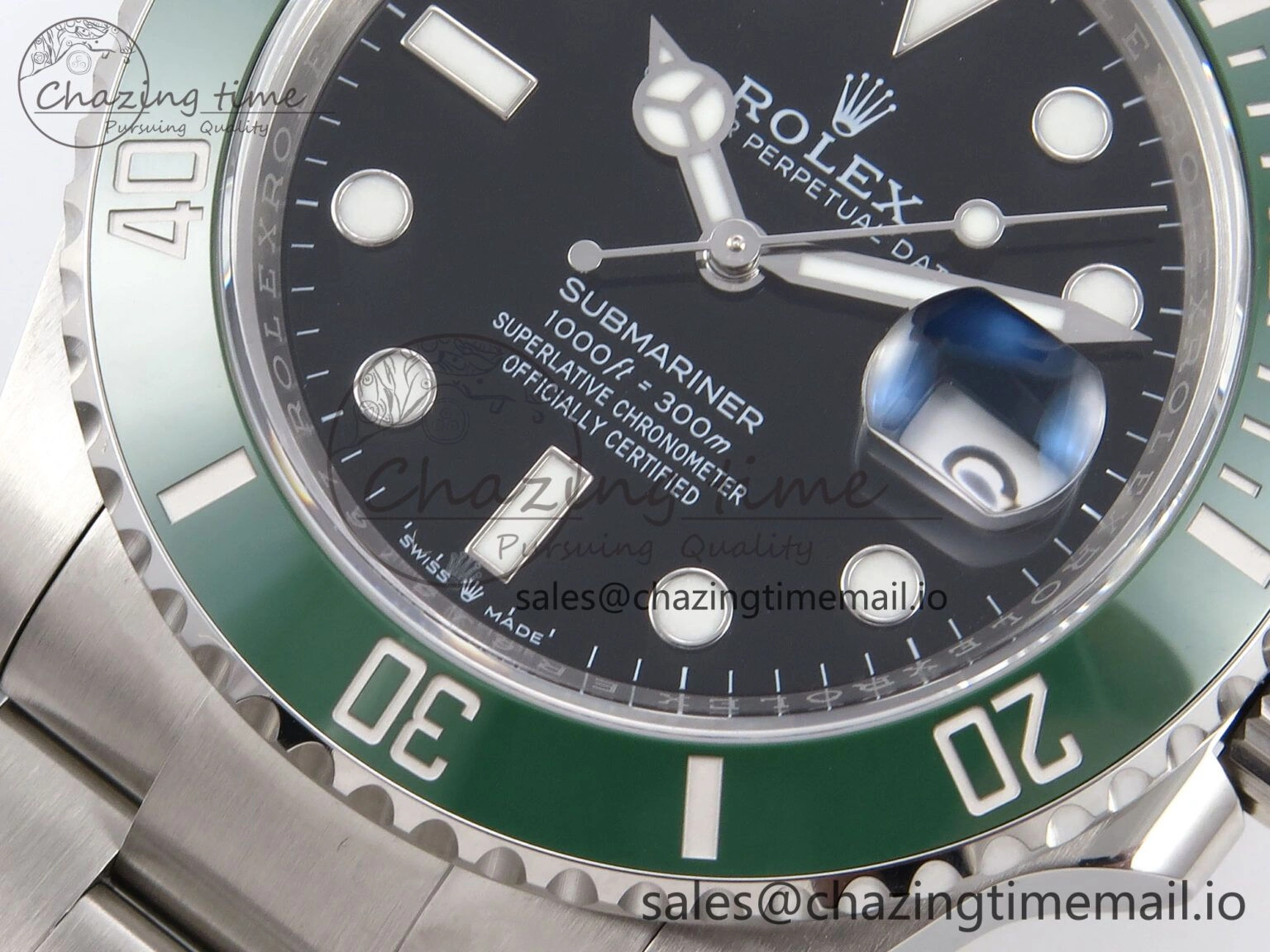 Submariner 41mm 126610 LV Green Ceramic EWEF Best Edition on Bracelet SH3235