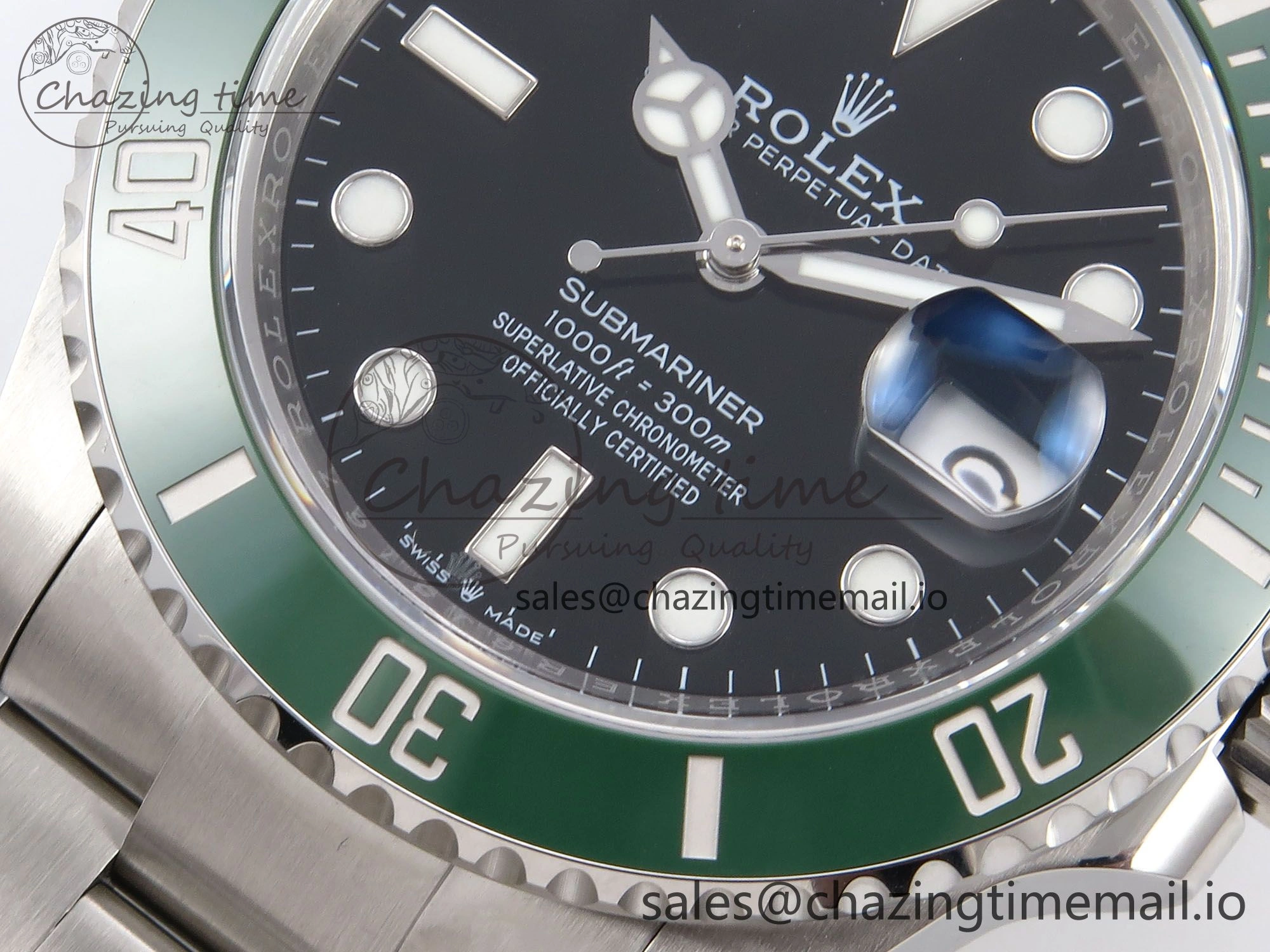 Submariner 41mm 126610 LV Green Ceramic EWEF Best Edition on Bracelet SH3235