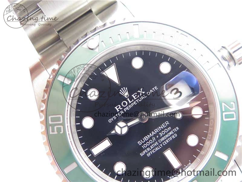 Submariner 41mm 126610 LV Kermit 904L Steel ROF 1:1 Best Edition Black Dial on SS Bracelet A2824