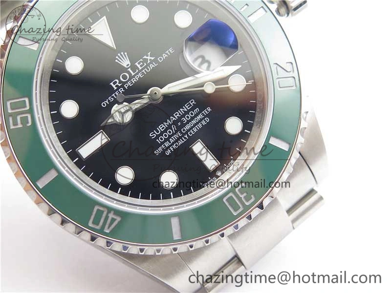 Submariner 41mm 126610 LV Kermit 904L Steel ROF 1:1 Best Edition Black Dial on SS Bracelet A2824