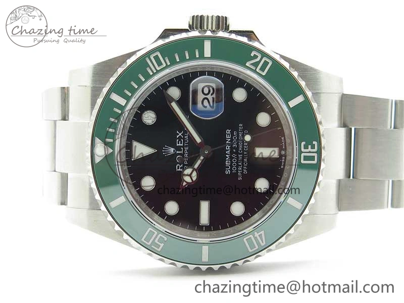Submariner 41mm 126610 LV Kermit EWF Black Dial on SS Bracelet A3235