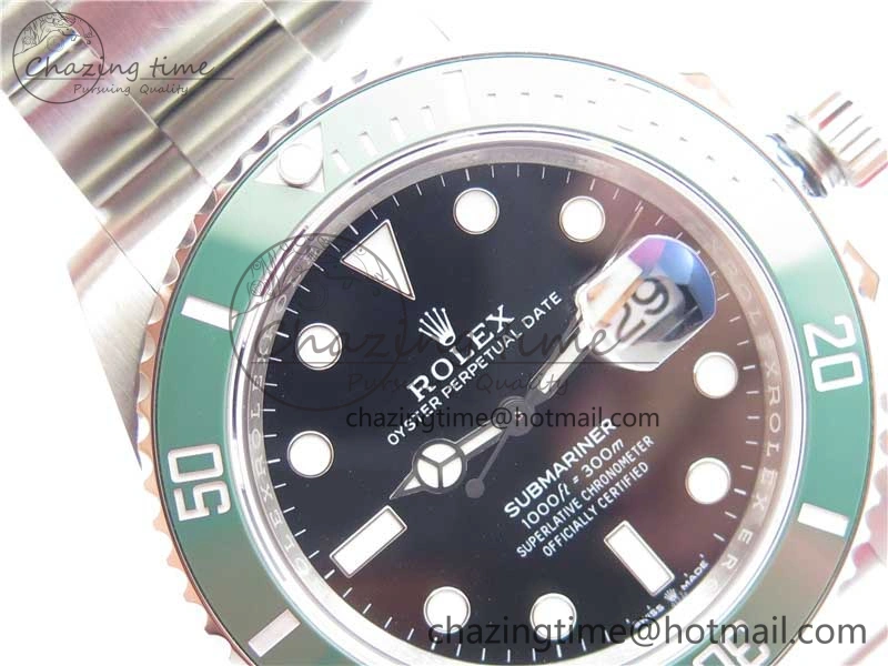 Submariner 41mm 126610 LV Kermit EWF Black Dial on SS Bracelet A3235