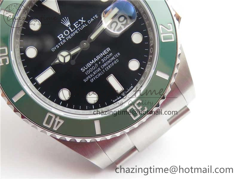 Submariner 41mm 126610 LV Kermit EWF Black Dial on SS Bracelet A3235