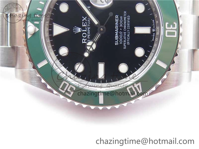 Submariner 41mm 126610 LV Kermit EWF Black Dial on SS Bracelet A3235