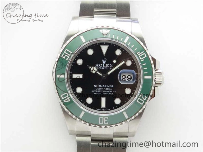 Submariner 41mm 126610 LV Kermit EWF Black Dial on SS Bracelet A3235