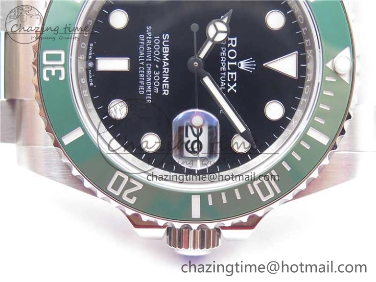 Submariner 41mm 126610 LV Kermit EWF Black Dial on SS Bracelet A3235