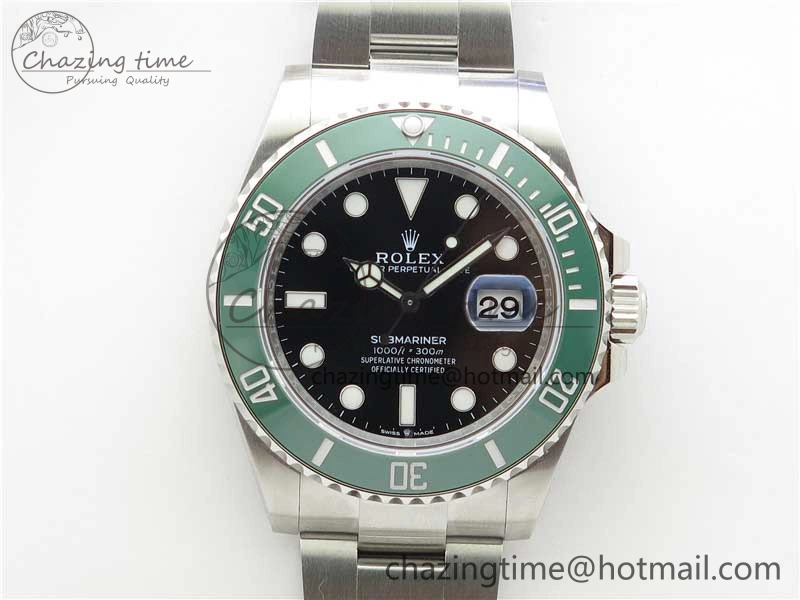 Submariner 41mm 126610 LV Kermit EWF Black Dial on SS Bracelet A3235