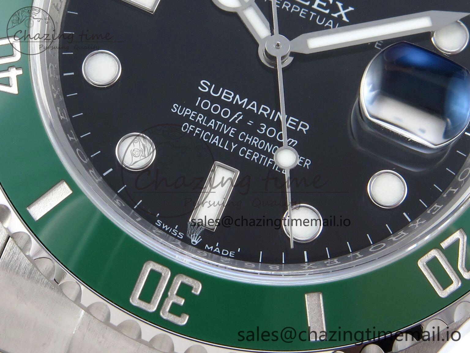 Submariner 41mm 126610 LV TWSF SS Green Ceramic Black Dial on SS Bracelet SH3235