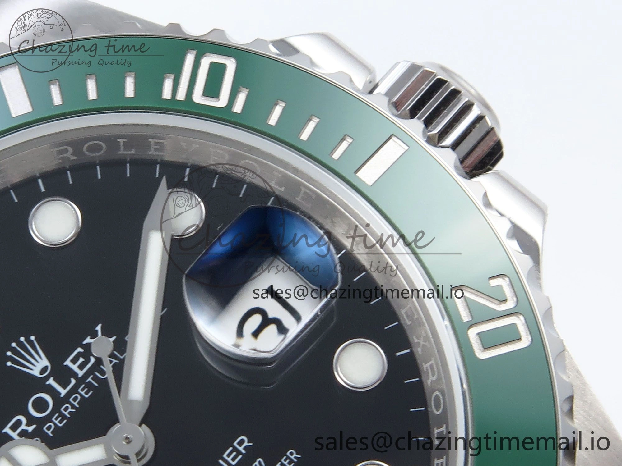 Submariner 41mm 126610 LV TWSF SS Green Ceramic Black Dial on SS Bracelet SH3235
