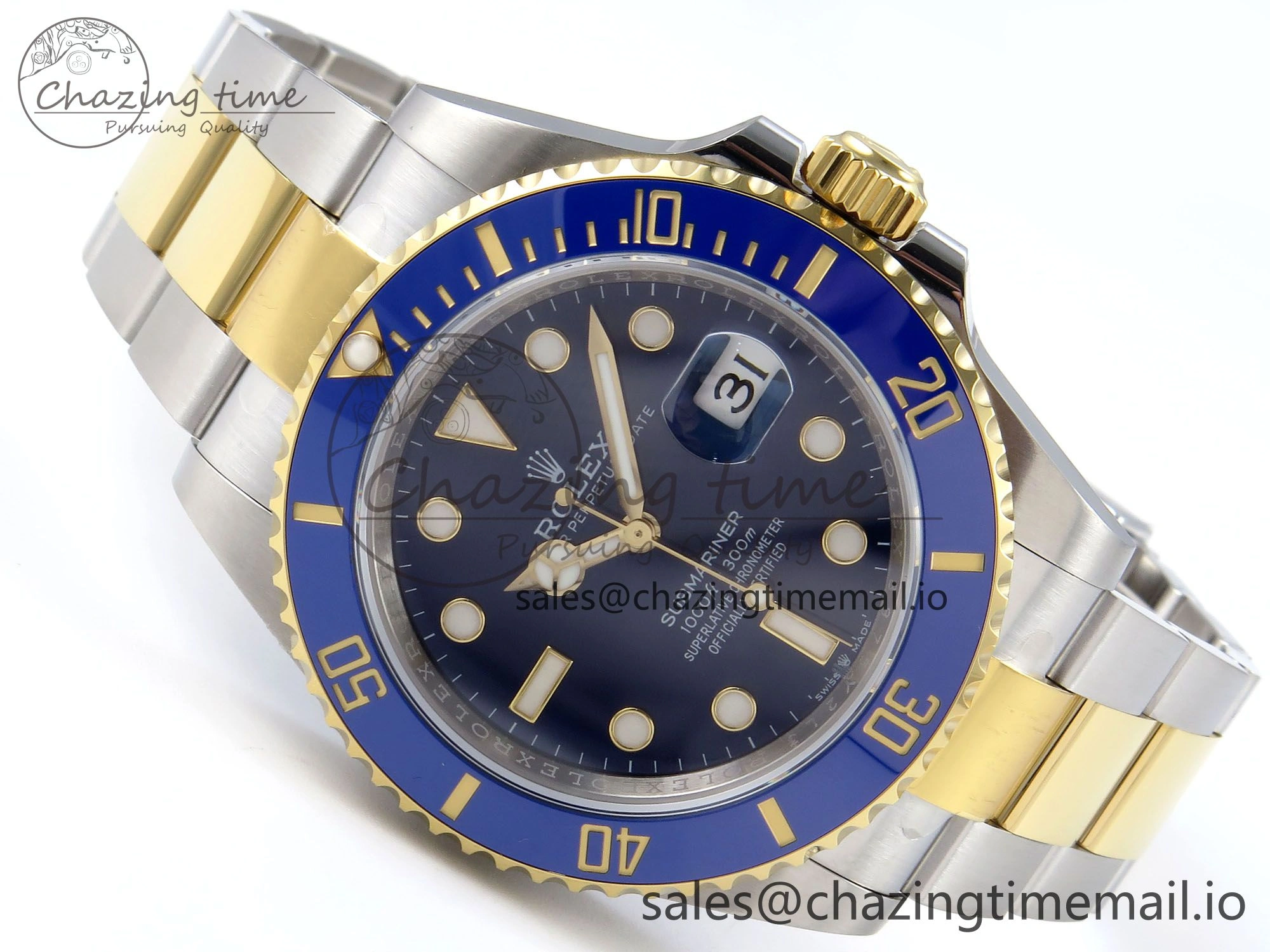 Submariner 41mm 126613 LB TWSF SS YG Blue Ceramic Blue Dial on SS YG Bracelet SH3235