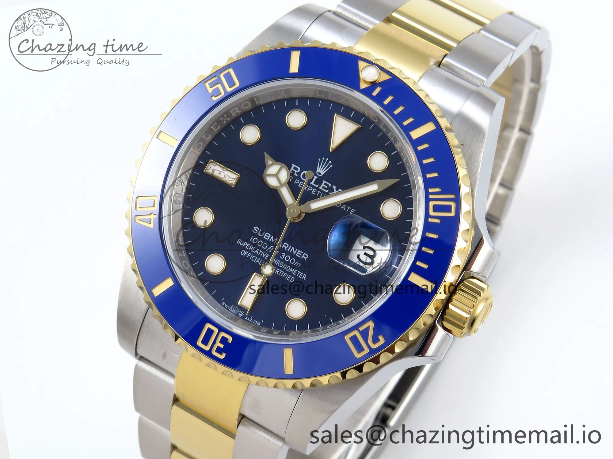 Submariner 41mm 126613 LB TWSF SS YG Blue Ceramic Blue Dial on SS YG Bracelet SH3235