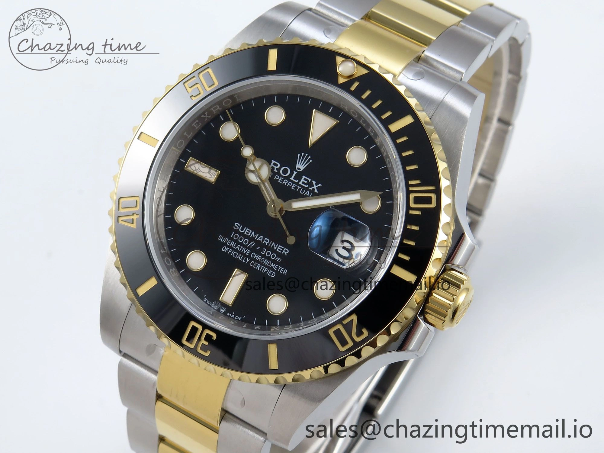 Submariner 41mm 126613 LN TWSF SS YG Black Ceramic Black Dial on SS YG Bracelet SH3235