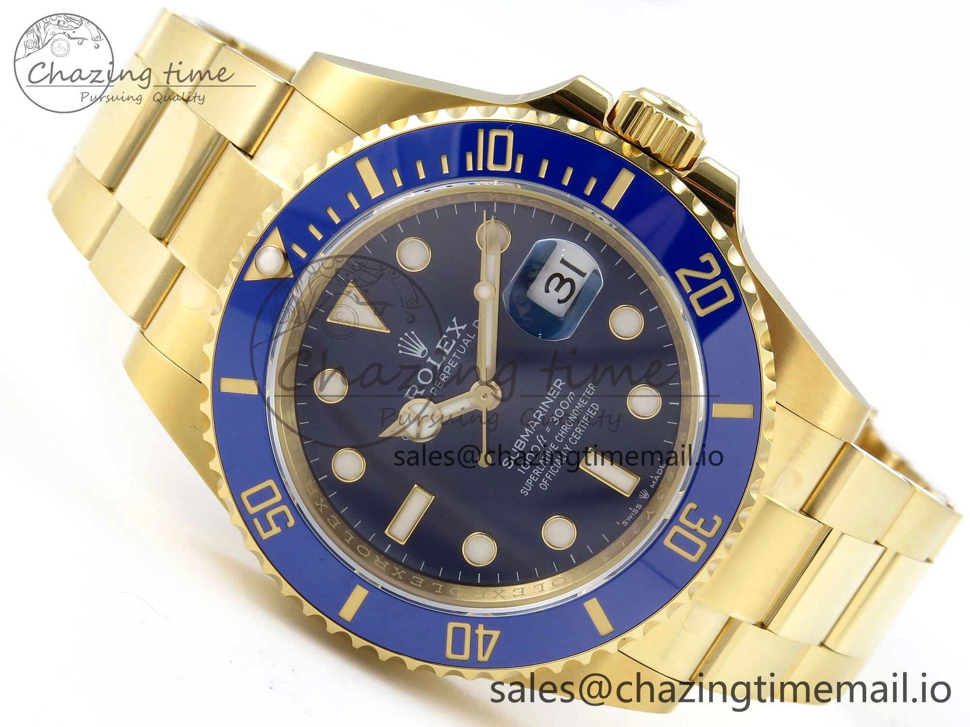 Submariner 41mm 126618 LB TWSF YG Blue Ceramic Blue Dial on YG Bracelet SH3235
