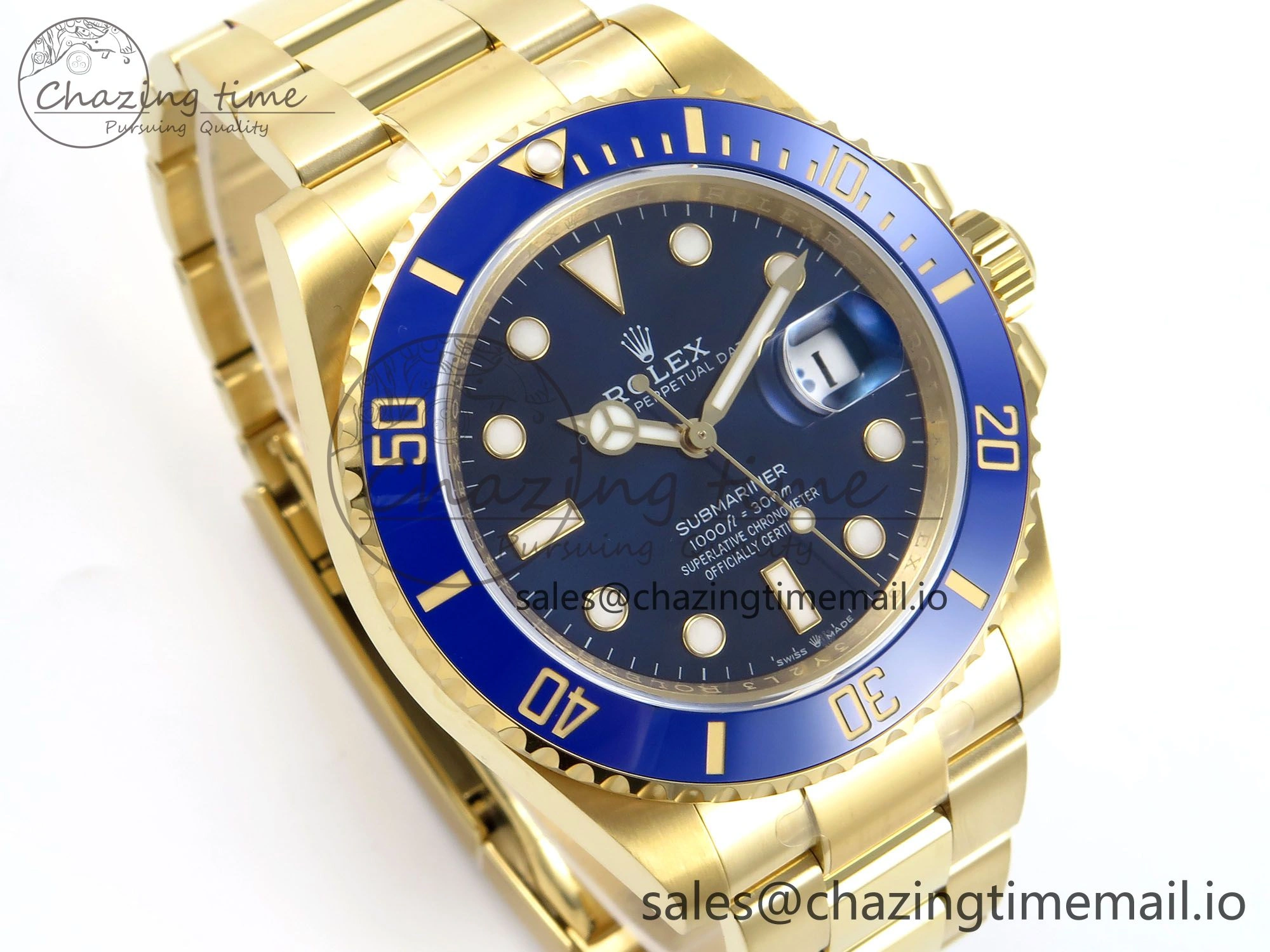 Submariner 41mm 126618 LB TWSF YG Blue Ceramic Blue Dial on YG Bracelet SH3235