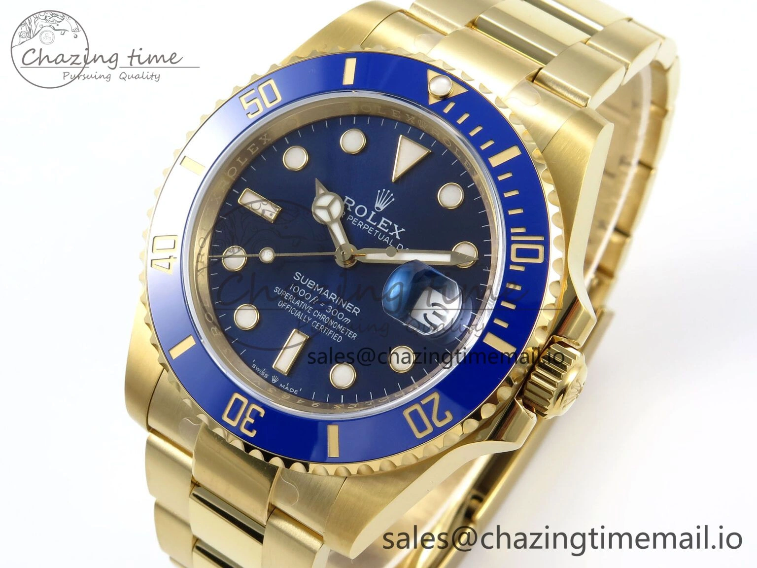 Submariner 41mm 126618 LB TWSF YG Blue Ceramic Blue Dial on YG Bracelet SH3235