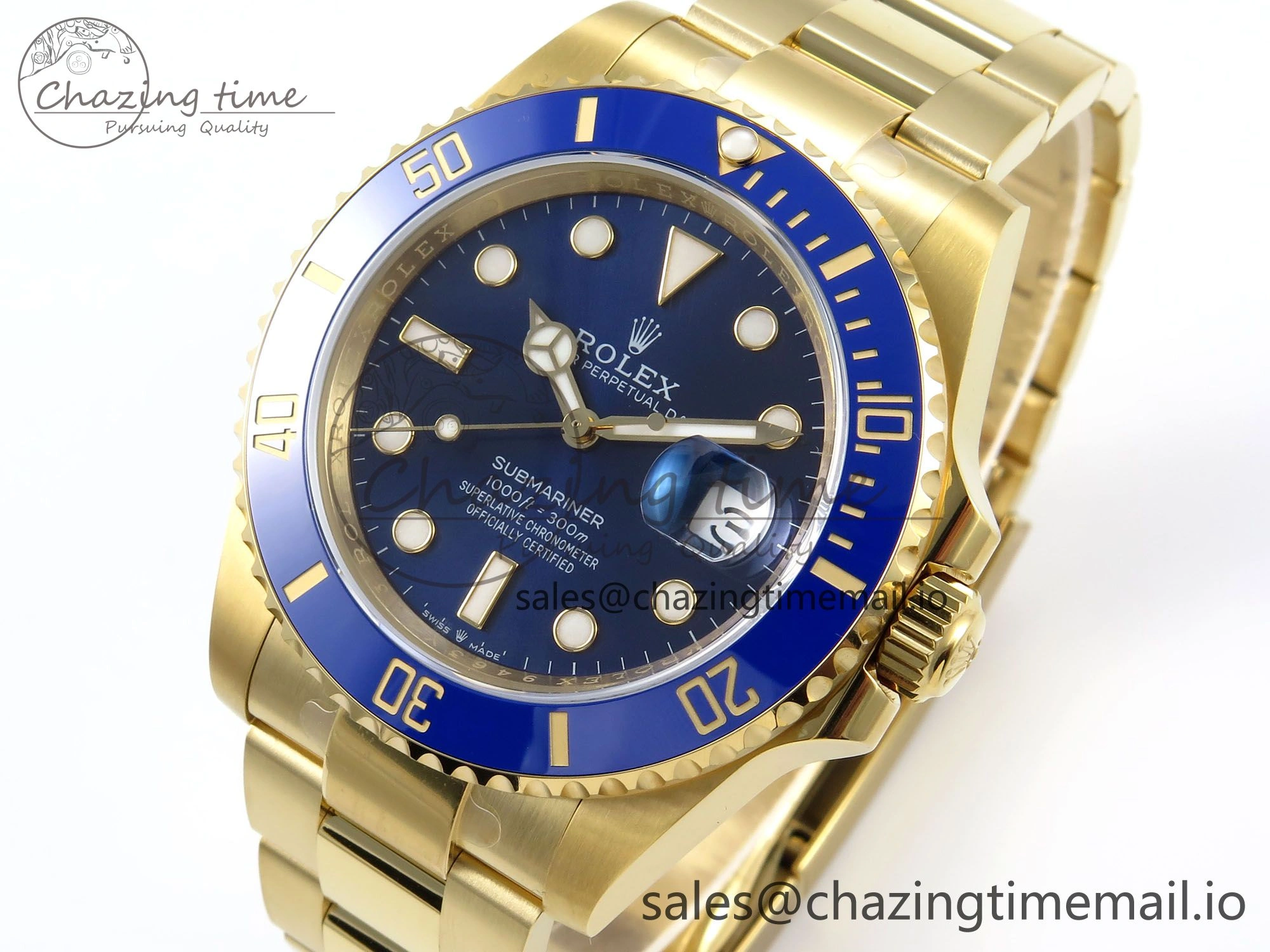 Submariner 41mm 126618 LB TWSF YG Blue Ceramic Blue Dial on YG Bracelet SH3235