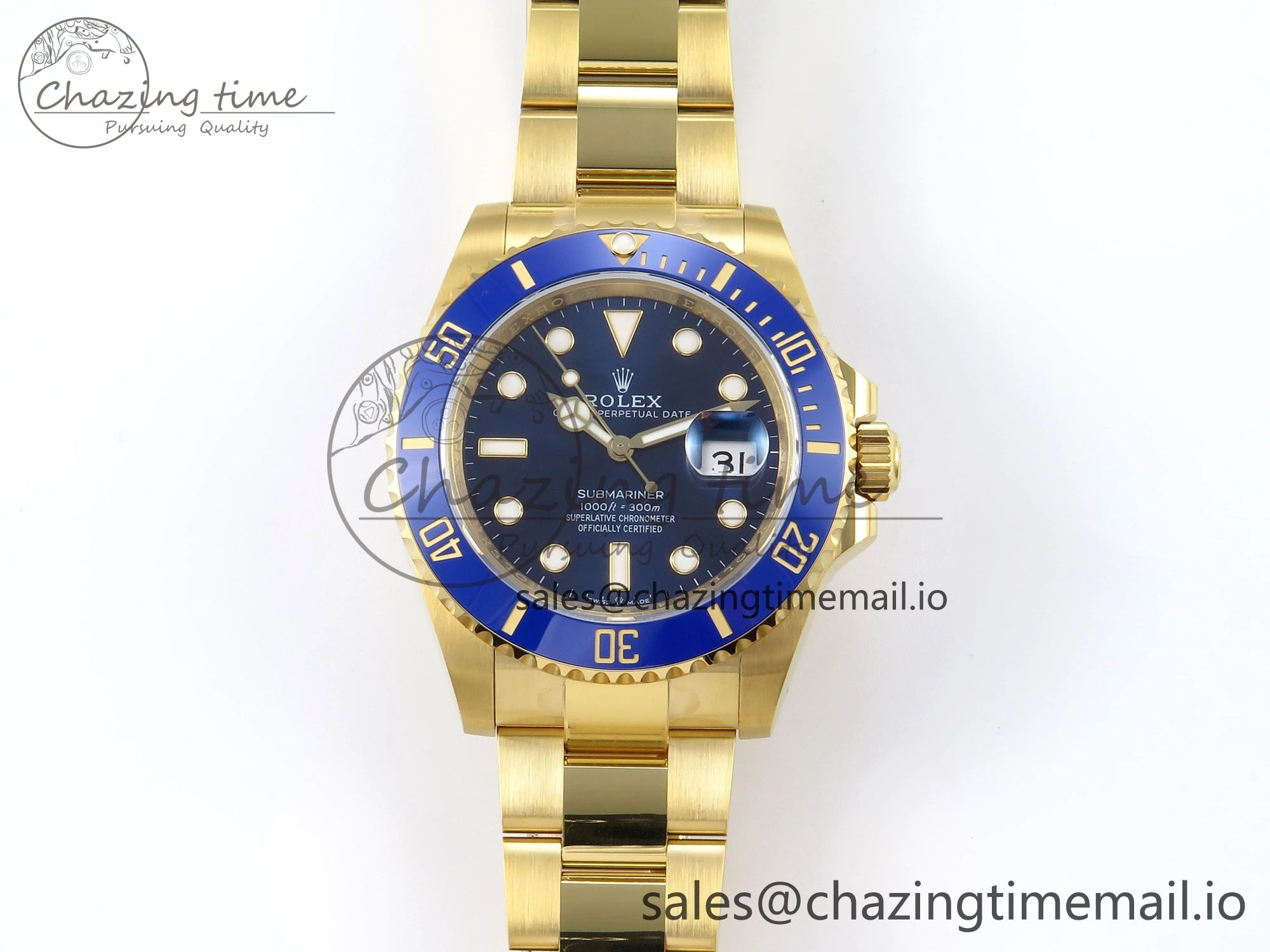 Submariner 41mm 126618 LB TWSF YG Blue Ceramic Blue Dial on YG Bracelet SH3235