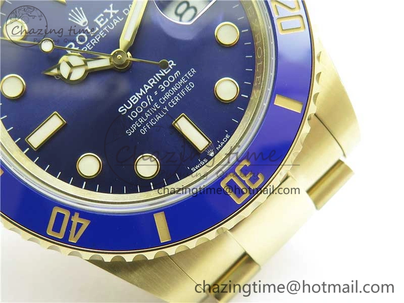 Submariner 41mm 126618 LB YG BP Maker Best Edition Blue Dial on YG Bracelet