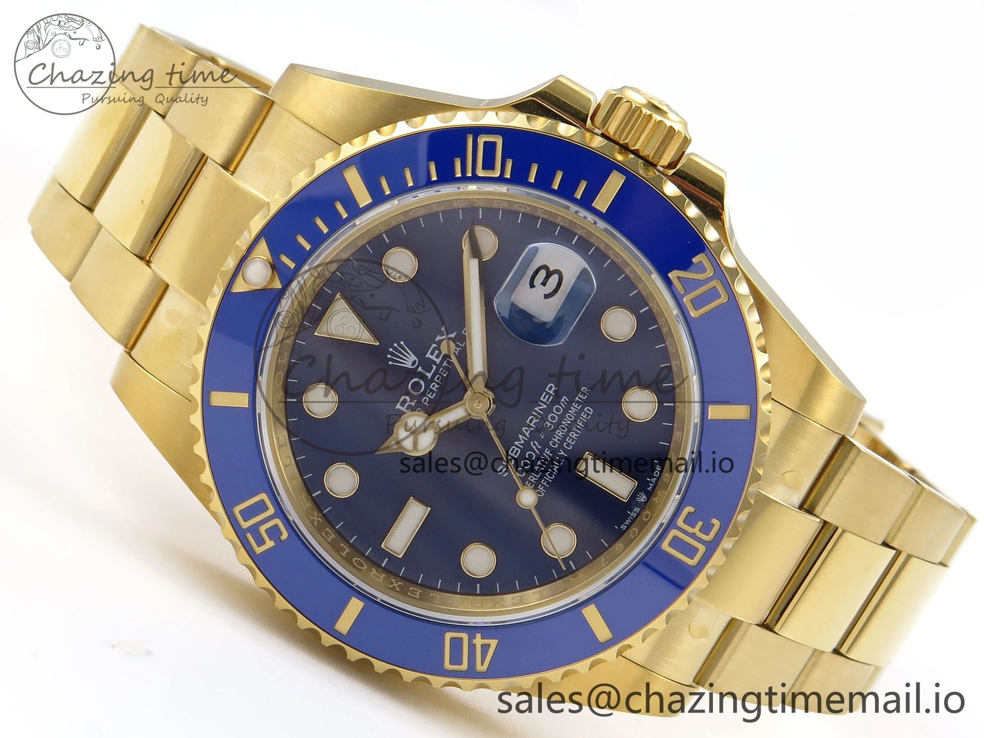 Submariner 41mm 126618 LB YG EWEF Best Edition Blue Dial on YG Bracelet A3235