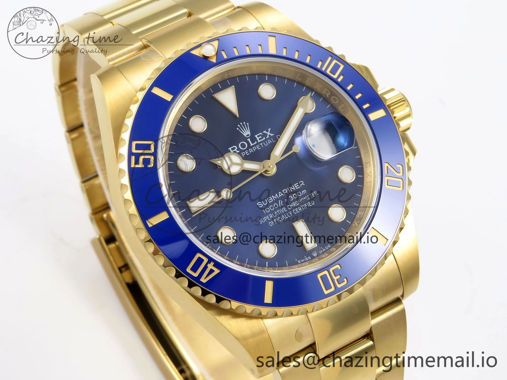 Submariner 41mm 126618 LB YG EWEF Best Edition Blue Dial on YG Bracelet A3235
