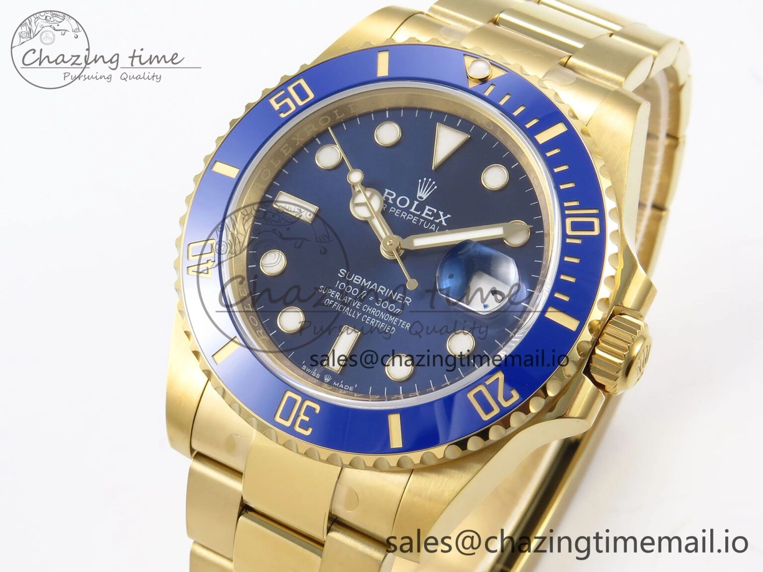 Submariner 41mm 126618 LB YG EWEF Best Edition Blue Dial on YG Bracelet A3235